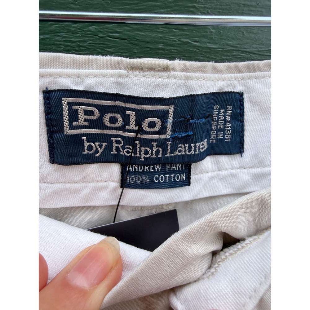 Polo Ralph Lauren Prospect Pant Mens Khaki Tan Classic Chino Cotton Vintage 39W - Picture 9 of 9
